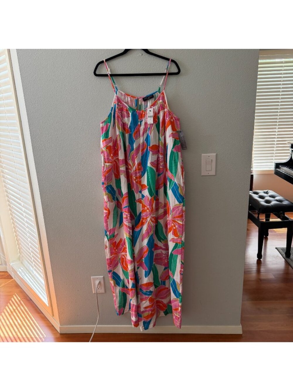 Lane Bryant Tropical Wide Leg Jumpsuit Womens 18 20 Vacation Resortwear